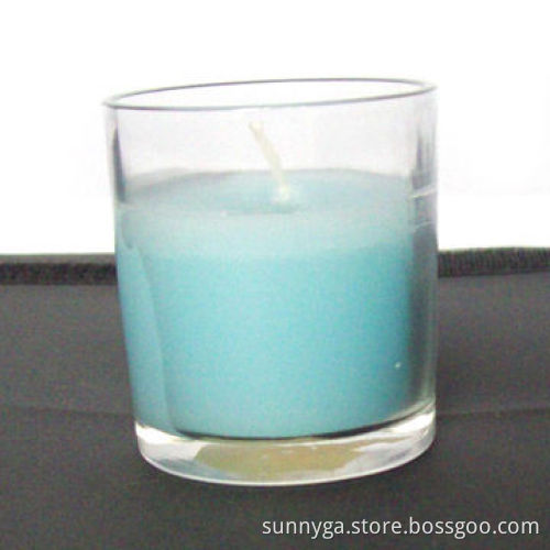 Straight Round Transparent Glass Candle Holder